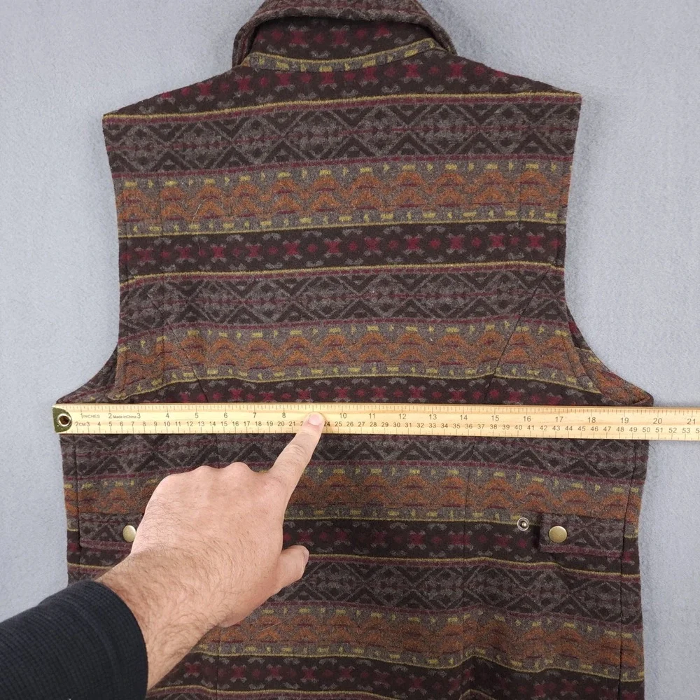 Orvis Vest Womens M 10/12 Brown Southwestern Wool Blend Full Zip Aztec Outdoor - Picture 7 of 9